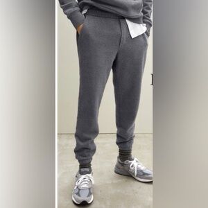 Everlane Men's the track pant Joggers XS in organic cotton Heather Grey